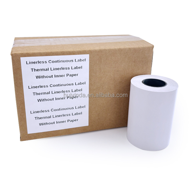 Thermal Printer Stickers Label Linerless 80mm Linerless Labels 58mm X 80m 80 mm Thermal Linerless (liner-free) Labels Rolls