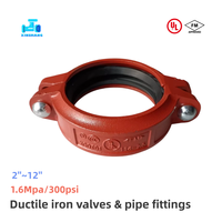 Raccord rainuré en fonte ductile FM UL 4 pouces, raccord en T mécanique, raccords de tuyauterie rainurés pour système d'extinction d'incendie par sprinklers