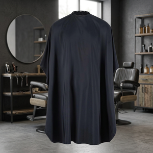 Capa de Barbero Profesional Impermeable para Salón de Belleza, Capa de Corte para Barbería, Color Negro Simple, Modelo Los Ángeles - Product Image 5