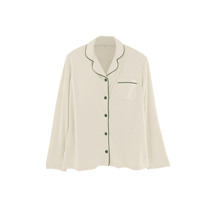 Ropa de dormir Modal de poliéster clásico para mujer con mangas largas transpirable de punto Casual sujetador almohadilla suave al por mayor - Product Image 3