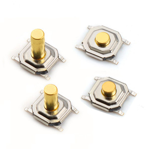 Tactile Switch 4x4mm 4 Pin Copper Head Surface Mount Miniature <b>Button</b> Metal Shell - Product Image 4