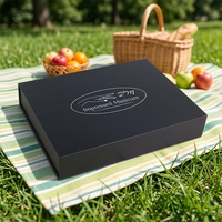 Boîte en papier rigide pliable magnétique de luxe, grand format, noir mat, avec logo personnalisé imprimé, matériaux recyclés, recyclable