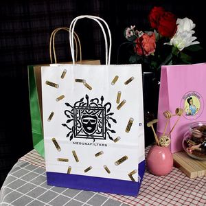 Shopping Packaging Exhibitions Cakes <b>Bread</b> <b>Bag</b> Eco-Friendly Recycled Kraft Paper <b>Bags</b> with Handles for Food Gifts - Product Image 2