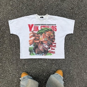 Custom Garment Hip Hop Oversized <b>Waffle</b> Knitted Distressed Full Long Sleeve T-<b>shirt</b> for Men Quick Dry & Breathable - Product Image 1