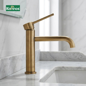 Elegant Single <b>Switch</b> Knob Bathroom Vessel Sink Faucet Brushed Gold Brass Bath Vanity Water Fixture <b>Stand</b> Alone Bathtub Faucet - Product Image 1