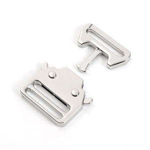 Hebilla metálica de doble punta, aleación de zinc, plateada, ajustable, para cinturón, accesorio para mochila DZQ448-25 - Product Image 3