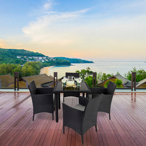 Moderno portatile giardino interno mobili in lega di alluminio Rattan <span class=keywords><strong>tavolo</strong></span> <span class=keywords><strong>da</strong></span> pranzo sedia con struttura in acciaio balcone Patio - Product Image 5