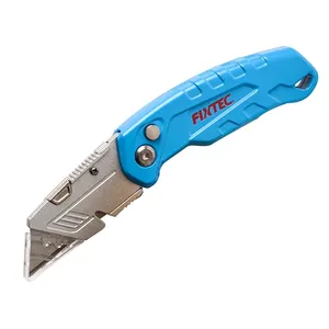 Fixtec Folding Utility <strong>Knife</strong> Box Cutter Aluminum with Clip 19mm Quick Change Blade - Product Image 1