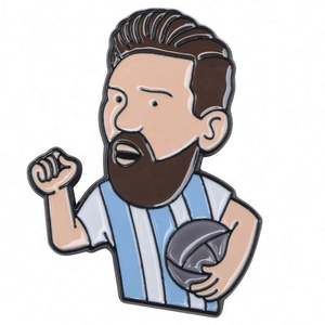Alfileres de Metal esmaltados personalizados al por mayor famoso Fútbol Argentino para Messi, alfileres para niños para bodas, compromisos, aleación para ropa - Product Image 2