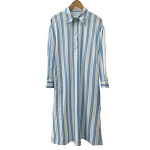 Robe chemise oversize à rayures verticales pour femme, col à revers, manches retroussables, poches latérales, coupe ample, longue, style maxi, idéale pour la plage - Product Image 2