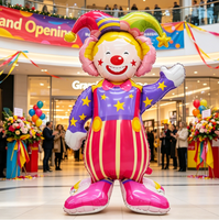 Ballon en aluminium autoportant Clown de Cirque pour Anniversaire d'Enfants, Carnaval, Grand Ouverture, Décoration de Fête d'Halloween