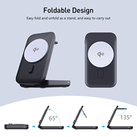 Station de charge sans fil multifonctionnelle 3 en 1 2024, charge rapide portable, support de téléphone portable pliable, lampe magnétique