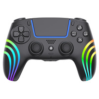 Manette sans fil RGB arc-en-ciel pour PS5, manette de jeu avec vibration, gyroscope 6 axes, panneau tactile, joystick de jeu pour console PS5, accessoire de jeu