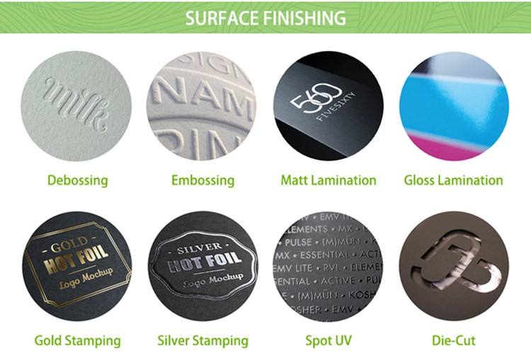 Glossy lamination/laser/embossed/UV,pls send us