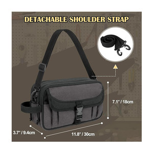 Factory Wholesale ODM PU <b>Small</b> Size Double-Layer Heavy-Duty Zipper Tool <b>Backpack</b> with Shoulder Strap for Practical Storage - Product Image 5