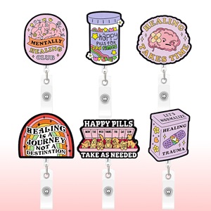 Set de Porta Credenciales Retráctiles con Afirmaciones Positivas para la Salud <span class=keywords><strong>Mental</strong></span>, para Enfermeras, Terapeutas y Guerreros del Bienestar - Product Image 1
