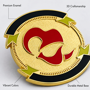 Pins de revers ronds personnalisés en émail, en alliage de zinc plaqué or, <span class=keywords><strong>prix</strong></span> direct usine, haute qualité, certifiés ISO, pour récompenses scolaires et d'honneur - Product Image 3
