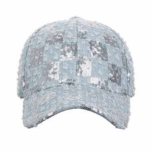 Gorra de Béisbol de Estilo Étnico para Mujer con Lentejuelas, Parte Superior Rígida, Diseño Único de Mezclilla Desgarrada con Visera, para Exteriores - Product Image 4