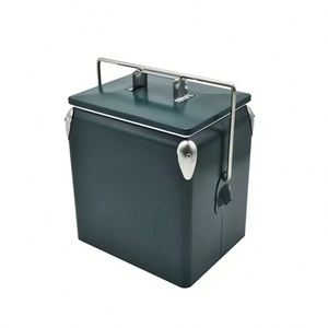 Glacière vintage 13L en PP et fer, portable pour camping, pique-nique, vin, nourriture, résistante à l'eau, isotherme pour bière et glace - Product Image 1