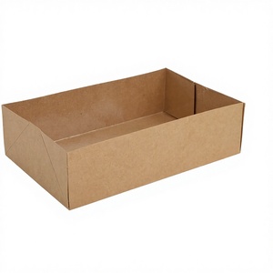 <strong>Disposable</strong> Recyclable Eco-Friendly Kraft Paper Folders Rectangular Food Containers Matt Lamination for Fast Food Stadiums - Product Image 3