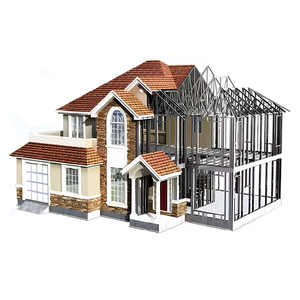 Modernas Villas de Dos Pisos de Acero Ligero para Zonas Rurales, Casas Prefabricadas con Habitaciones Orientadas <span class=keywords><strong>al</strong></span> <span class=keywords><strong>Mar</strong></span>, Ecológicas, Resistentes <span class=keywords><strong>al</strong></span> Fuego e Integradas - Product Image 3