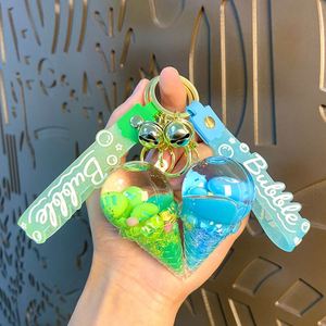 Unique Gifts <b>Ice</b> Cream Shape Bag Pendants Colorful Food Liquid Car Keyrings Drifting Oil Quicksand Liquid Keychain - Product Image 2