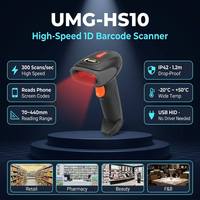 Lecteur de codes-barres 1D USB robuste UMG-HS10 IP42, résistant aux chutes de 1,2 m, portable, pour pharmacie, épicerie