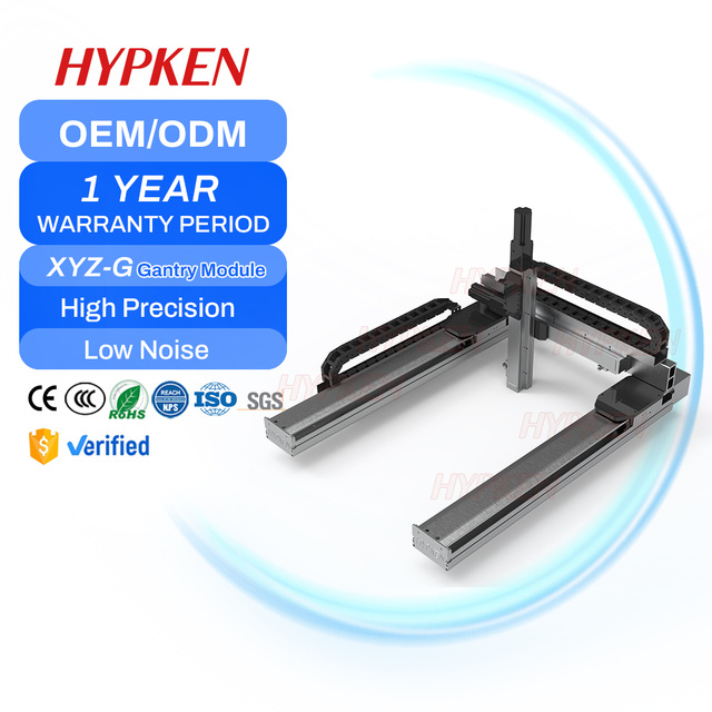HYPKEN Automation 3-Axis XYZ Linear Stage Gantry Robot with PLC Gear Bearing Stainless Steel Linear Rail Long Operating Life