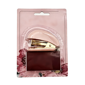 학생용 귀여운 문구 플라스틱 및 로즈 골드 12매 미니 휴대용 스테이플러 24/6 26/6 스테이플러 리무버 포함 미니 스테이플러 세트 - Product Image 1