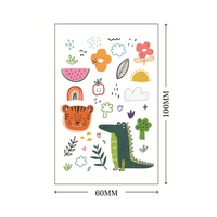 Nouveau mignon Animal fleur herbe temporaire visage autocollants étanche papier tatouage pour enfants imprimé sueur couleur fond imprimé