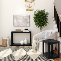 Vente à chaud de meubles noirs personnalisés pour villa d'hôtel Table console moderne d'entrée de couloir intérieur pour le salon
