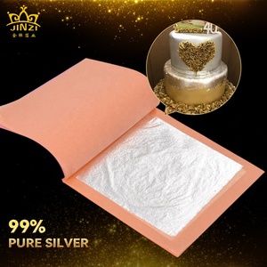 Jinzi çok satan ürün 100% saf gümüş yaprak kağıt altın yaprak folyo levha kek gıda Deco için - Product Image 1