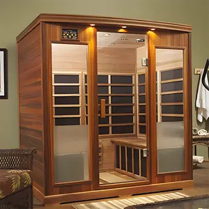 Customized Red Cedar Indoor 3 Person Infrared Dry Sauna Room