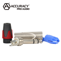 Precisión Pro Audio QT167RD Audio estéreo Cable de micrófono enchufe 6,35mm Jack conector con pasador de cobre goma Zinc aleación tuerca
