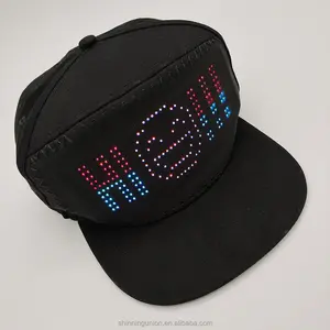 LED ışık beyzbol şapkası-telefon App kontrollü şapka programlanabilir Gorra LED yüz Cap - Glow Rave şapka işıklı LED şapka beyzbol şapkası