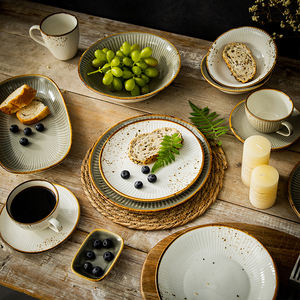 FENN restaurante japonés Vintage plato ovalado de cerámica café <span class=keywords><strong>Brunch</strong></span> platos modernos para servir platos con fruta novela estilo Retro - Product Image 4