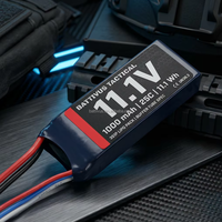 Batterie LiPo Battivus Airsoft 7.4V 11.1V 1200mAh 25C en forme de bâton Nunchuck pour M4 AK Crane Stock Tamiya Deans XT30 XT60 Grade A