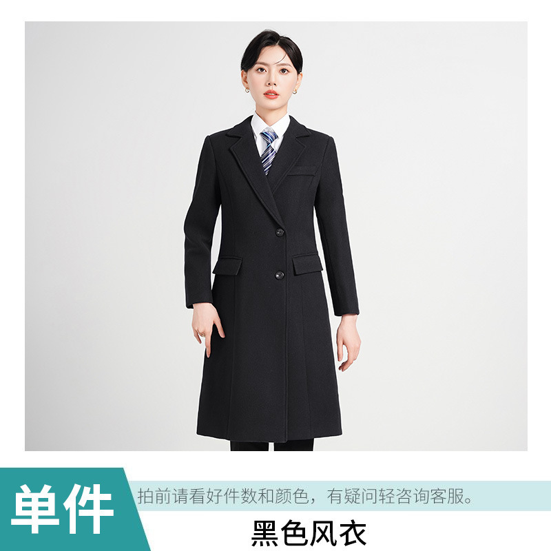 7807 - Women's Black Trench Coat