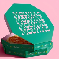 Boîtes à pizza personnalisées imprimées, emballages alimentaires personnalisés à motifs colorés, boîtes cadeaux pliables pour la livraison à emporter et les cadeaux de fête
