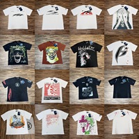 Kaos Pria 300g Katun Murni Grafis, Longgar, Leher Bulat, Lengan Pendek, Cetak Huruf, Streetwear, Musim Panas