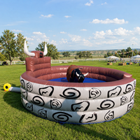 Arène de Rodeo Gonflable Professionnelle pour Équipement Commercial de Rodeo, Thème Western Cowboy, Location pour Événements et Fêtes, Matériau PVC
