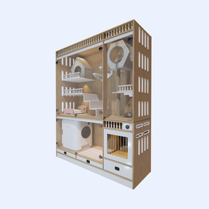 Özel yükseltilmiş kedi köpek kafesleri Petsmart wifi bağlı kapalı kedi çöp havzası lüks kedi villa - Product Image 4