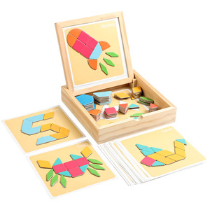 Rompecabezas Magnético de Madera DIY <span class=keywords><strong>Tangram</strong></span>, Juguete Educativo para Estimular el Cerebro para Niños de 5 a 7 Años, Bloques de Aprendizaje Ecológicos con Temática Animal y de la Naturaleza - Product Image 5