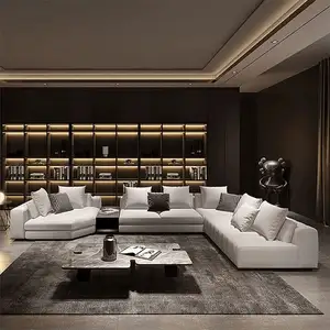 MOONTOP Luxus Schnitt Luxus italienisches Design moderne l Form Schnitt Couch Set Wohnzimmer Möbel Wohnzimmer Sofas