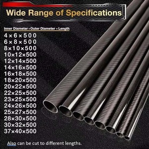 Tube <span class=keywords><strong>en</strong></span> fibre de carbone haute précision à module élevé, 22 mm, 20 mm, 18 mm, tube rond léger pour modèles RC et conceptions personnalisées - Product Image 6