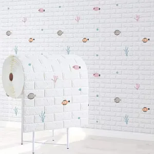 Arthome White Brick 3D Wand paneele Peel and Stick Wallpaper für Schlafzimmer Hintergrund Wand dekoration von Rolle