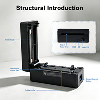 Imprimante d'étiquettes thermiques directes pour étiquettes de colis de 4 pouces, étiquettes d'expédition express 4x6, machine d'impression d'étiquettes adhésives