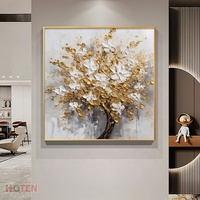 Meilleures ventes - Peinture à l'huile originale de la marque HOTEN, paysage moderne, peinture à la main, fleurs texturées sur toile, pour la décoration de la maison