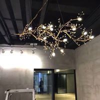 Lustre créatif en forme de branche d'arbre PM, design personnalisé, lampe suspendue en cristal, éclairage décoratif