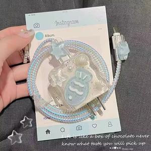 <span class=keywords><strong>Coque</strong></span> 3D mignonne poisson étoile vague bordure époxy USB housse de protection pour <span class=keywords><strong>iPhone</strong></span> 18W-20W ligne de données cordon de tête étui de charge rapide - Product Image 6